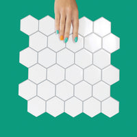 Thumbnail for white hexagon tile with grey grout