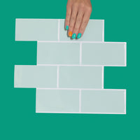 Thumbnail for Mint green subway tile with white grout