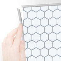 Thumbnail for Grey edge trim around white hexagon tile