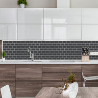 Thumbnail for White edge trim around white kitchen tiles