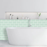 Thumbnail for Bathroom with mint green subway tiles